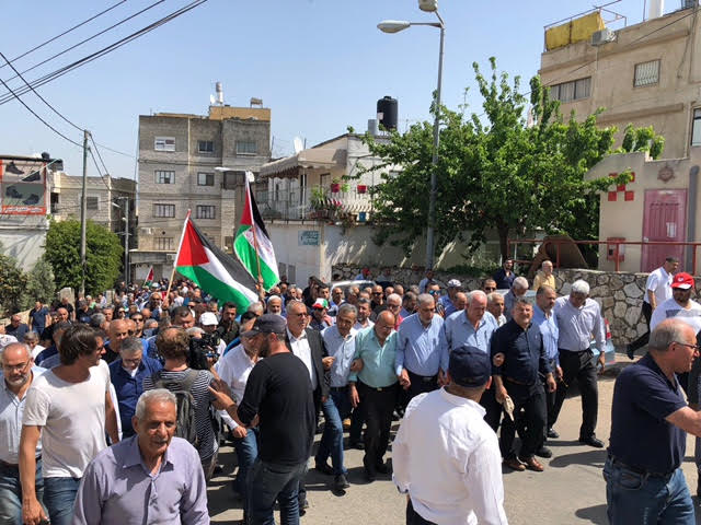 اختتام مسيرة سخنين القطرية تضامنا مع مسيرة العودة في غزة